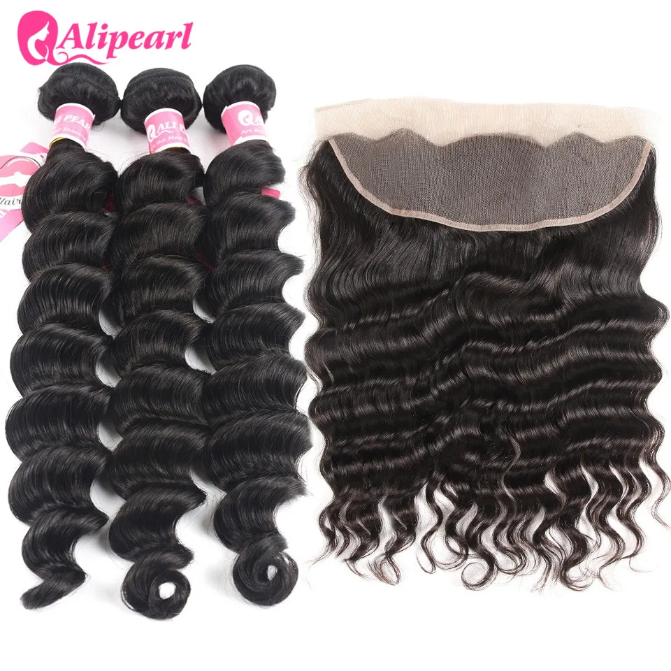 Ali Pearl Loose Deep Wave Bundles With Frontal Malaysian Human Hair Bundles With Lace Frontal Closure 3PCS Remy Hair Extensions
Ali Pearl Loose Deep Wave Bundles With Frontal Malaysian Human Hair Bundles With Lace Frontal Closure 3PCS Remy Hair Extensions