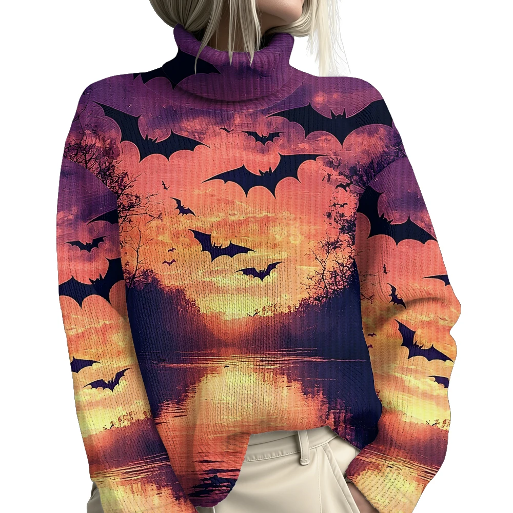 Women's Classic-Fit Lightweight Turtleneck Sweater Long Sleeve Streetwear Halloween Merch Pullover Knitted Jumpers 1
Women's Classic-Fit Lightweight Turtleneck Sweater Long Sleeve Streetwear Halloween Merch Pullover Knitted Jumpers 1