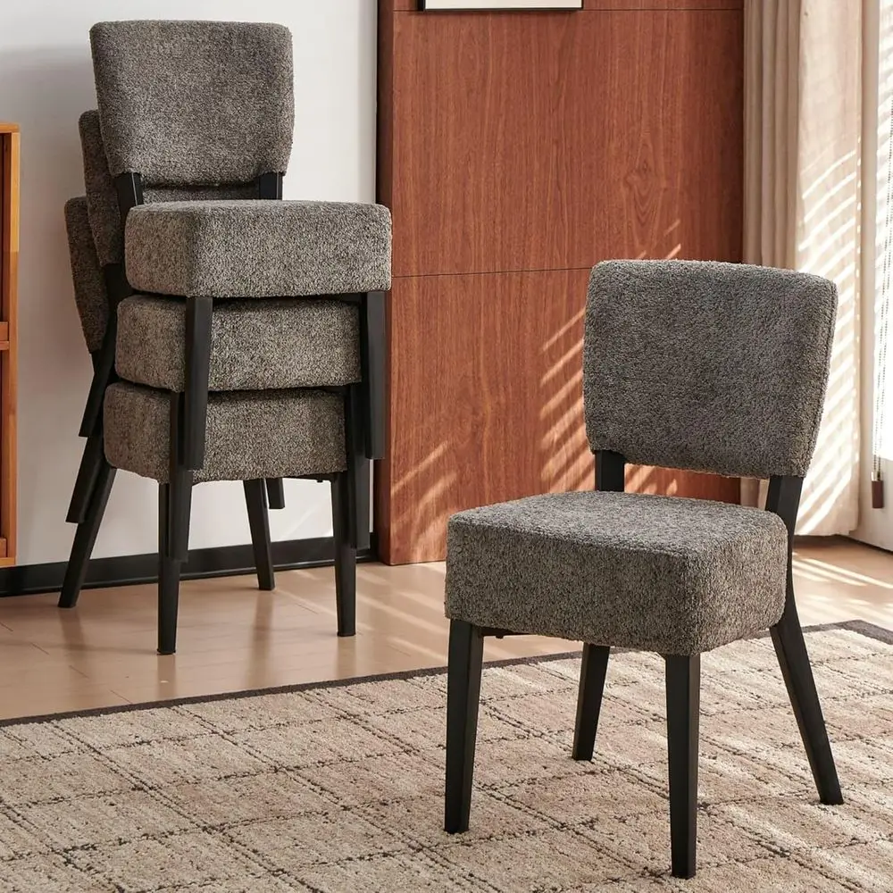 Upholstered Fabric Stackable Dining Chairs Set of 4, Modern Century Style with Black Metal Legs, Suitable for Kitchen, Dining Ro
Upholstered Fabric Stackable Dining Chairs Set of 4, Modern Century Style with Black Metal Legs, Suitable for Kitchen, Dining Ro