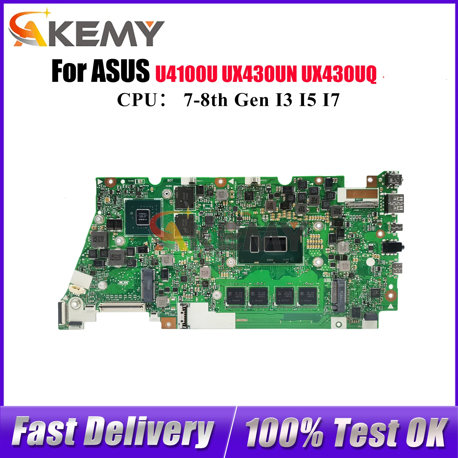 UX430UN Материнская плата для ноутбука ASUS ZenBook UX430U U4100U UX430UN UX430UQ Материнская плата для ноутбука с процессором I3 I5 I7 100% tests OK stk
UX430UN Материнская плата для ноутбука ASUS ZenBook UX430U U4100U UX430UN UX430UQ Материнская плата для ноутбука с процессором I3 I5 I7 100% tests OK stk