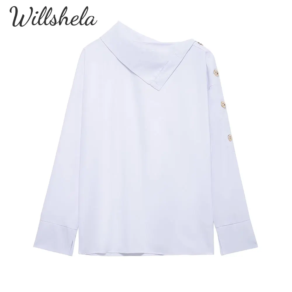 Willshela Women Fashion Pullover White Blouse One Offshoulder Long Sleeves Female Chic Mujer Tops Shirt
Willshela Women Fashion Pullover White Blouse One Offshoulder Long Sleeves Female Chic Mujer Tops Shirt
