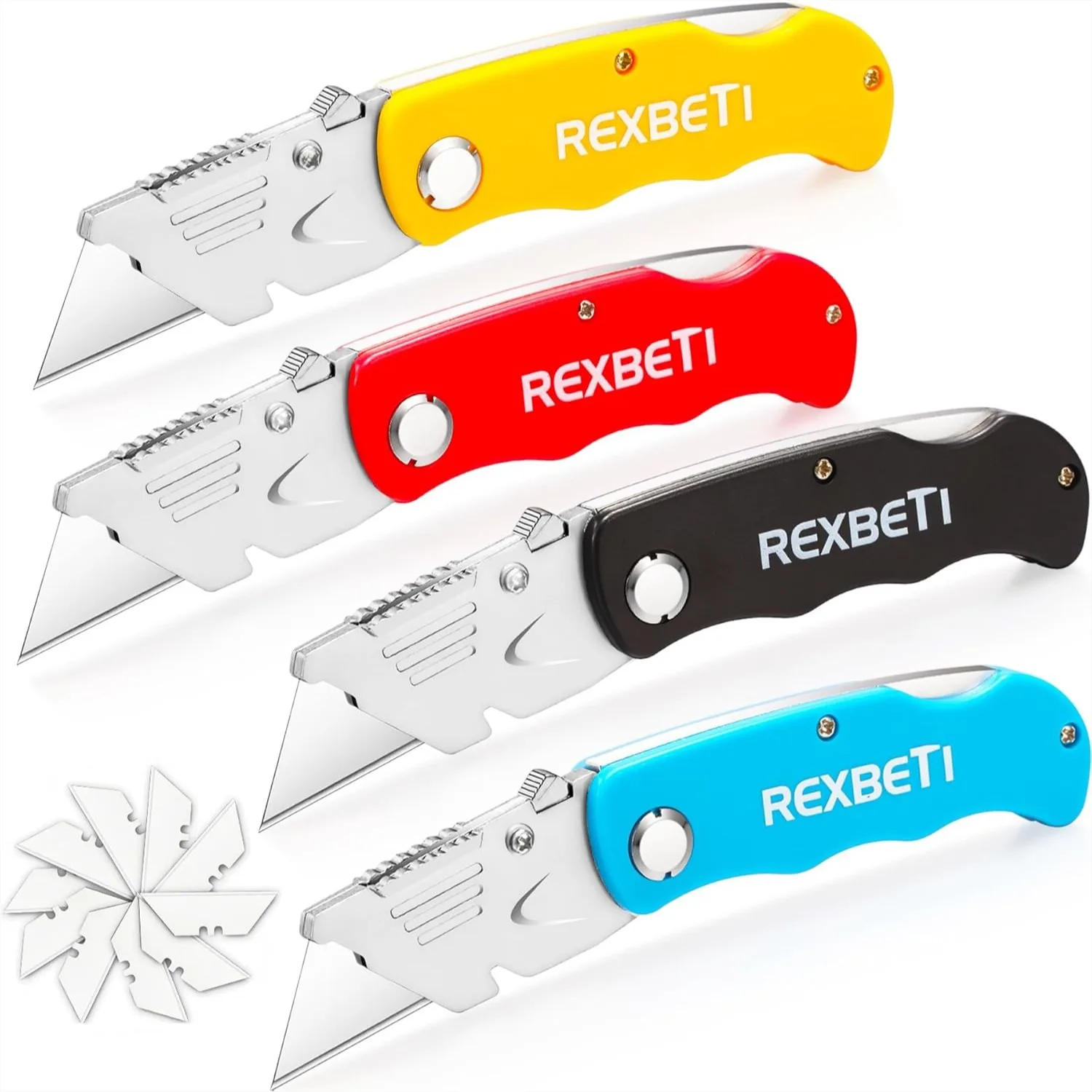4-Pack Folding Pocket Utility Knife with Quick-Change SK5 Blade for Boxes and Cartons
4-Pack Folding Pocket Utility Knife with Quick-Change SK5 Blade for Boxes and Cartons