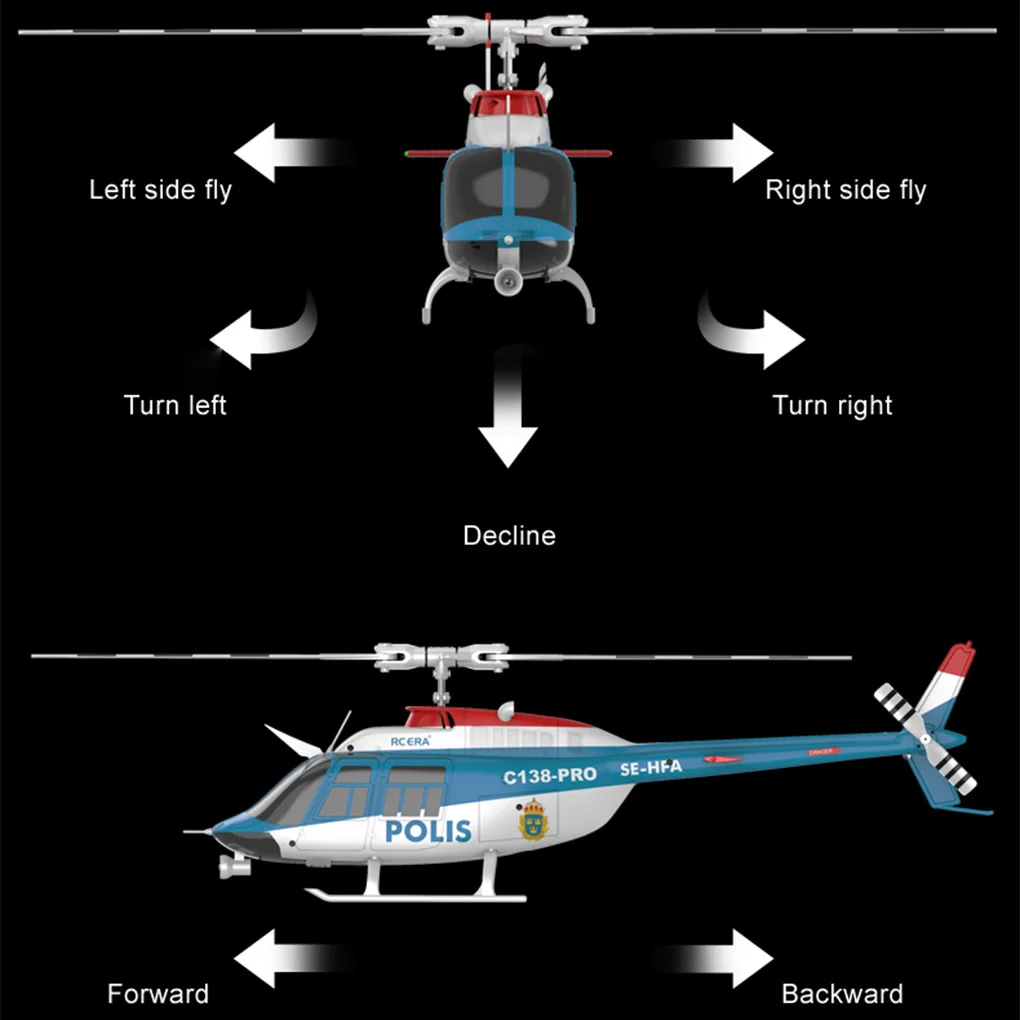 RC ERA Bell 206 C138 PRO Remote Control Helicopter 6-Aixs Gyroscope Brushless 2.4G RC ERA Helicopter RC Drone
RC ERA Bell 206 C138 PRO Remote Control Helicopter 6-Aixs Gyroscope Brushless 2.4G RC ERA Helicopter RC Drone