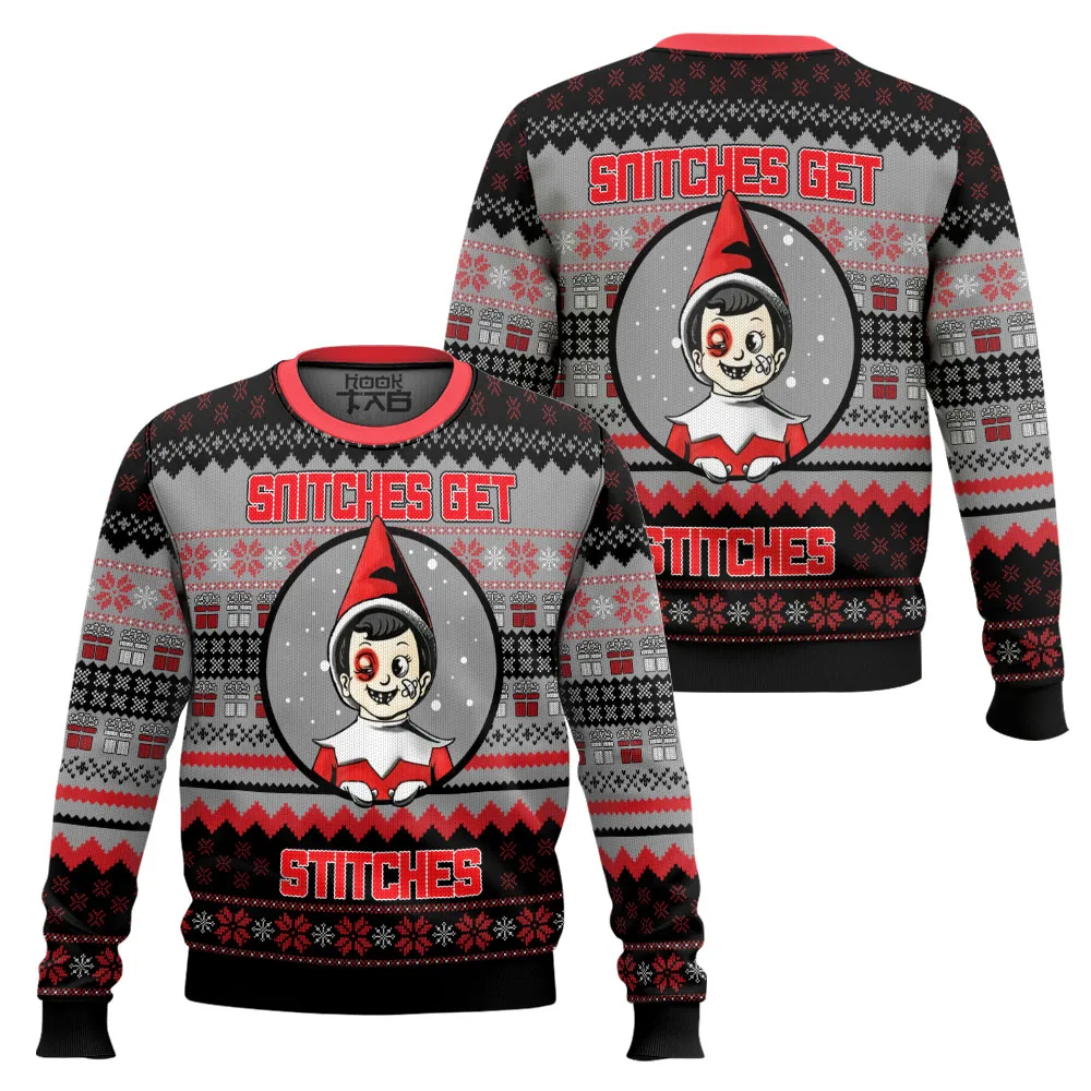 Snitches Get Stitches Elf On The Shelf Ugly Christmas Sweater Funny Holiday Party Pullover Sweater for Men Women Xmas Gift 2026
Snitches Get Stitches Elf On The Shelf Ugly Christmas Sweater Funny Holiday Party Pullover Sweater for Men Women Xmas Gift 2026