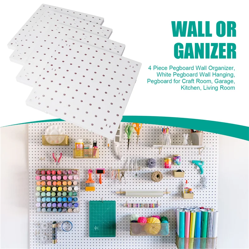 A20F-4 Piece Wall Hanging Pegboard Wall Organizer White Pegboard For Kitchen, Living Room
A20F-4 Piece Wall Hanging Pegboard Wall Organizer White Pegboard For Kitchen, Living Room