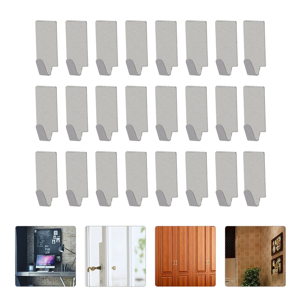 24 Pcs Hooks Stainless Steel Towel Sticky Hanger Silver Adhesive Sundries Organizer
24 Pcs Hooks Stainless Steel Towel Sticky Hanger Silver Adhesive Sundries Organizer