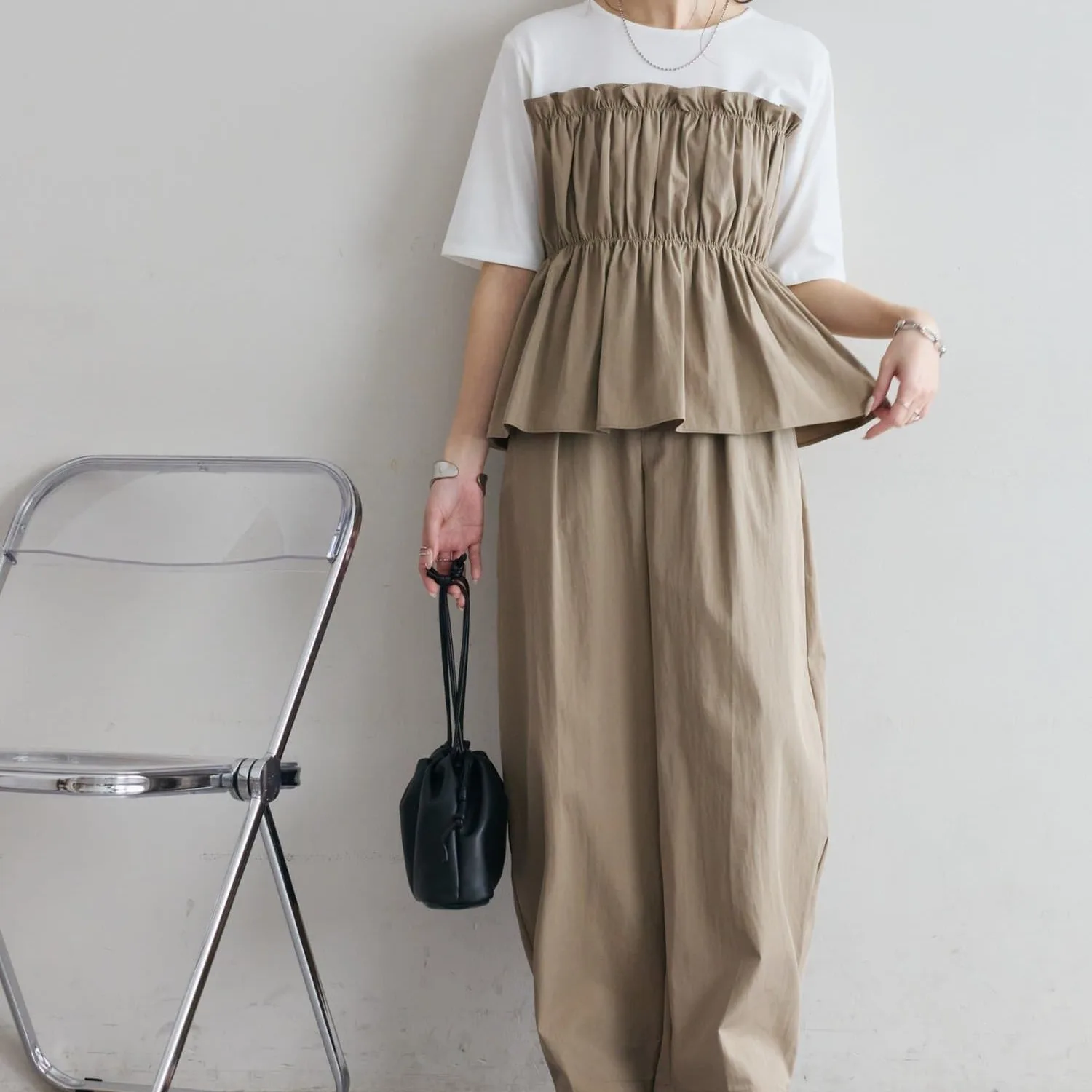 Spring New Arrival Loose Women's Short Sleeve T-Shirt And Pants Set High Waist Wide Leg Pants Contrast Color Splicing Casual ...
Spring New Arrival Loose Women's Short Sleeve T-Shirt And Pants Set High Waist Wide Leg Pants Contrast Color Splicing Casual ...