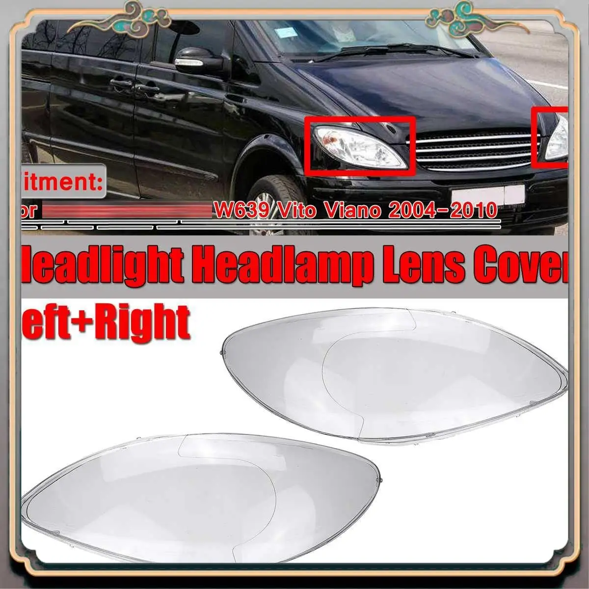 Reliable-Car Clear Headlight Lens Cover Replacement Headlight Headlight Shell Cover For Mercedes Benz W639 Vito Viano 2004-2010
Reliable-Car Clear Headlight Lens Cover Replacement Headlight Headlight Shell Cover For Mercedes Benz W639 Vito Viano 2004-2010