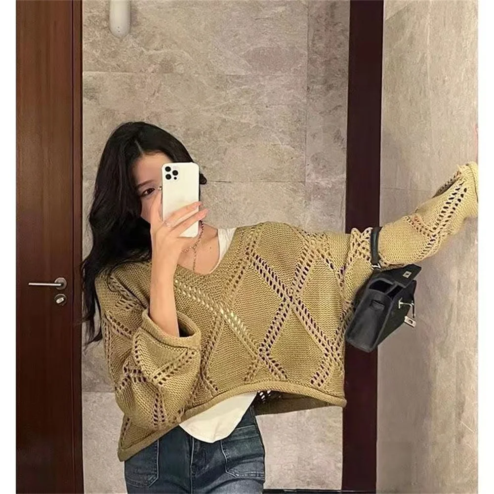 Женский вязаный крючком пуловер с длинным рукавом и v-образным вырезом, вязаный крючком свитер, укороченный пуловер, трикотаж, блузка, праздничная верхняя одежда, топ
Женский вязаный крючком пуловер с длинным рукавом и v-образным вырезом, вязаный крючком свитер, укороченный пуловер, трикотаж, блузка, праздничная верхняя одежда, топ