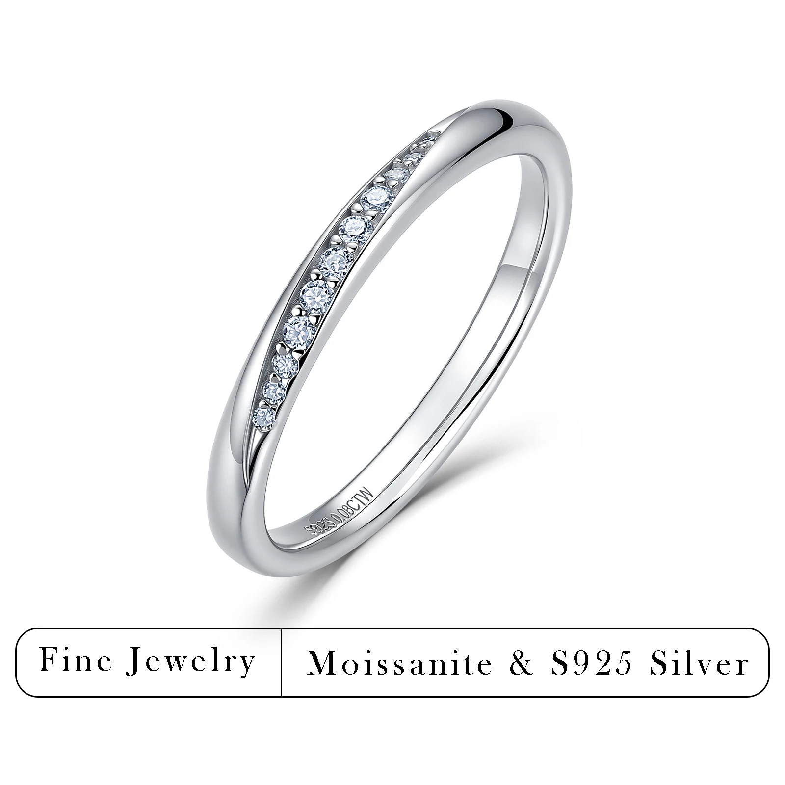 0.08CTW D Color Moissanite Ring S925 Silver Paved Half Eternity Band Stacking Promise Wedding Rings Women Luxury Jewelry
0.08CTW D Color Moissanite Ring S925 Silver Paved Half Eternity Band Stacking Promise Wedding Rings Women Luxury Jewelry