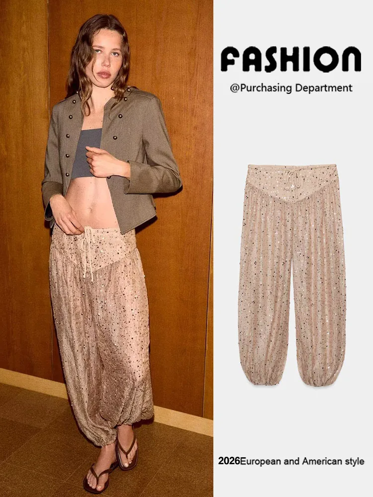 Spring New Arrival Women's Fashionable Comfortable Slimming Sequin Cuffed Pants Long Trousers Versatile Elegant 2026 ZA2026
Spring New Arrival Women's Fashionable Comfortable Slimming Sequin Cuffed Pants Long Trousers Versatile Elegant 2026 ZA2026