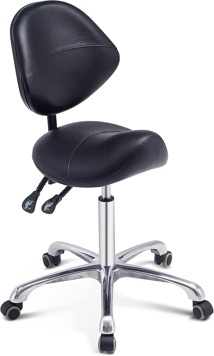 Saddle Stool Chair with Back Support, Ergonomic Rolling Stool Heavy Duty for Clinic Dentist Spa Massage Salons, Adjustable
Saddle Stool Chair with Back Support, Ergonomic Rolling Stool Heavy Duty for Clinic Dentist Spa Massage Salons, Adjustable