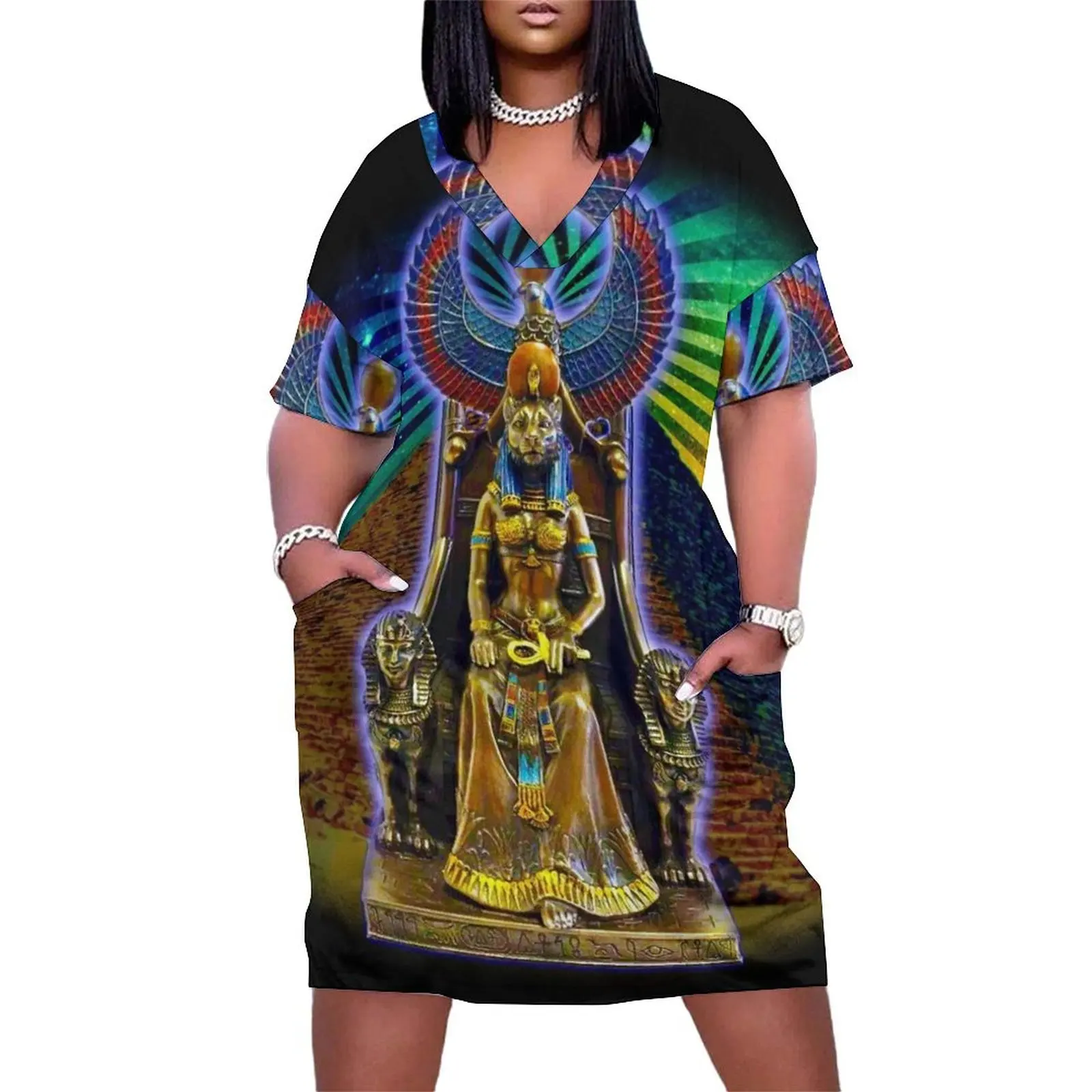 Sekhmet Lioness Egyptian Goddess of Healing Loose Pocket Dress elegant women's sets summer dress for women 2025
Sekhmet Lioness Egyptian Goddess of Healing Loose Pocket Dress elegant women's sets summer dress for women 2025