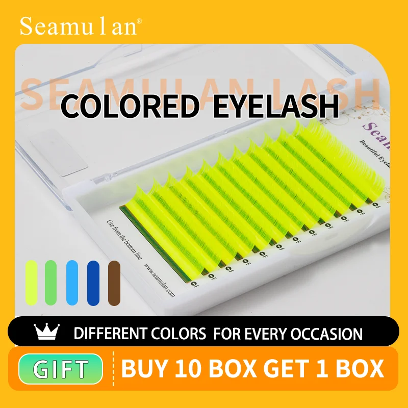 Seamulan Blue Brown Fluorescent Yellow Color Eyelash Extension Volume Faux Mink Lashes Natural Premium Makeup Beauty Maquiagem
Seamulan Blue Brown Fluorescent Yellow Color Eyelash Extension Volume Faux Mink Lashes Natural Premium Makeup Beauty Maquiagem