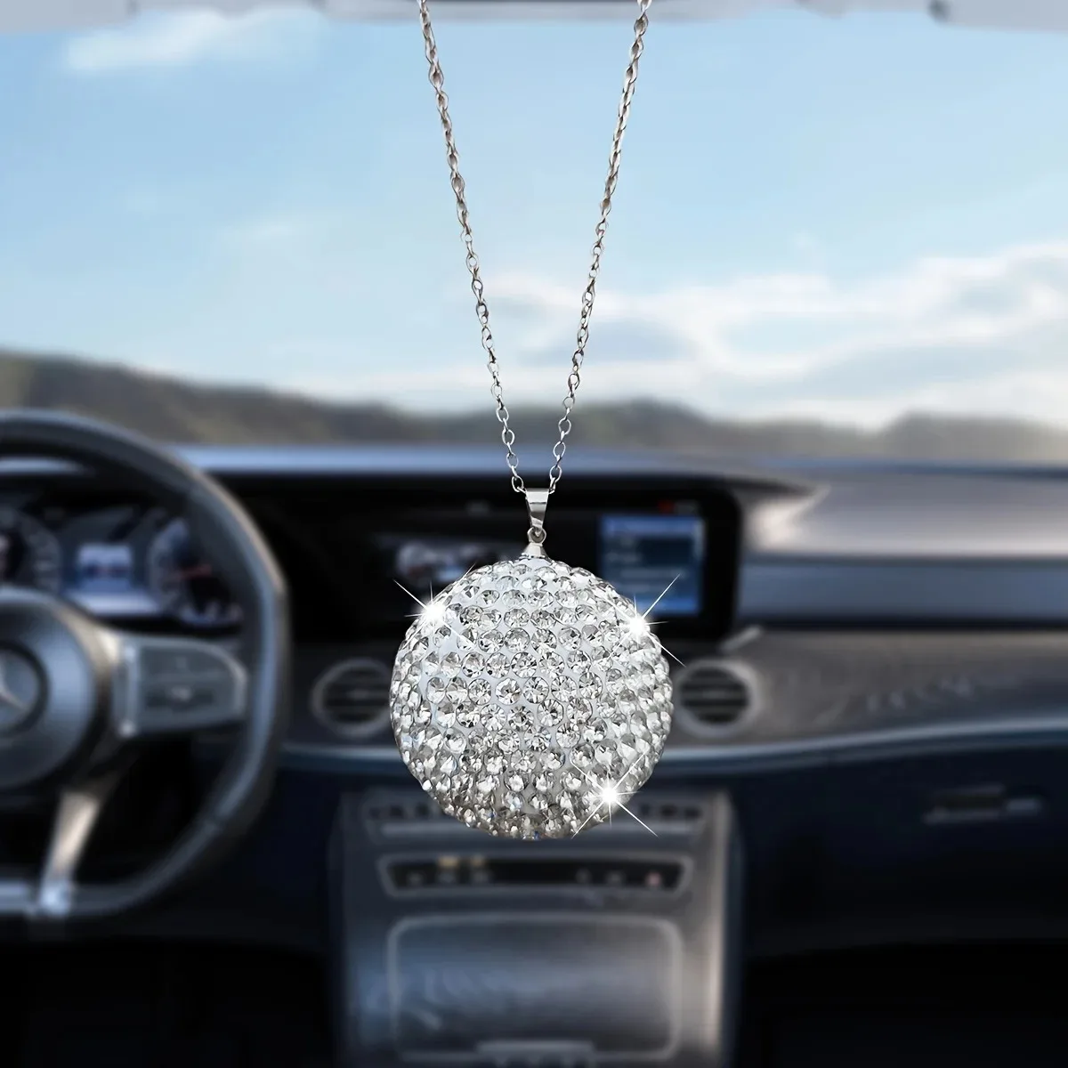 Women's Crystal Ball Car Hanging Ornament Full Drill Rhinestone Rearview Mirror Charm, Bling Car Interior Decoration
Women's Crystal Ball Car Hanging Ornament Full Drill Rhinestone Rearview Mirror Charm, Bling Car Interior Decoration