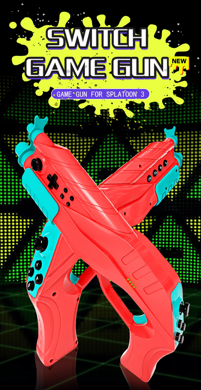 For Nintendo Switch Splatoon 3 Shooting Gun Bluetooth Controller with Vibration Motor Joy Con Hand Grip Game Accessories
For Nintendo Switch Splatoon 3 Shooting Gun Bluetooth Controller with Vibration Motor Joy Con Hand Grip Game Accessories