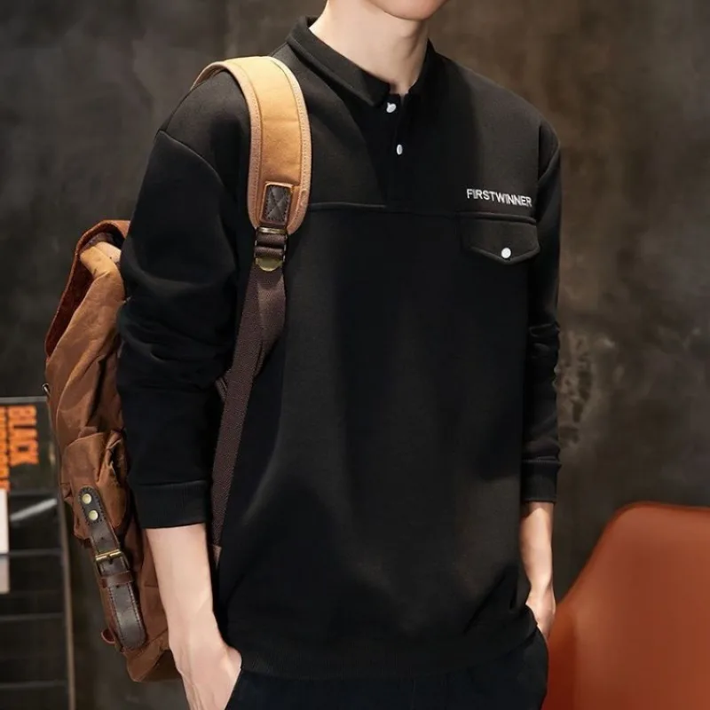 Fashion Buttoned Man Sweatshirt Spring and Autumn Pullovers New with Collar Polo T Shirt for Men Full Sleeve Funny Harajuku Tops 
Fashion Buttoned Man Sweatshirt Spring and Autumn Pullovers New with Collar Polo T Shirt for Men Full Sleeve Funny Harajuku Tops