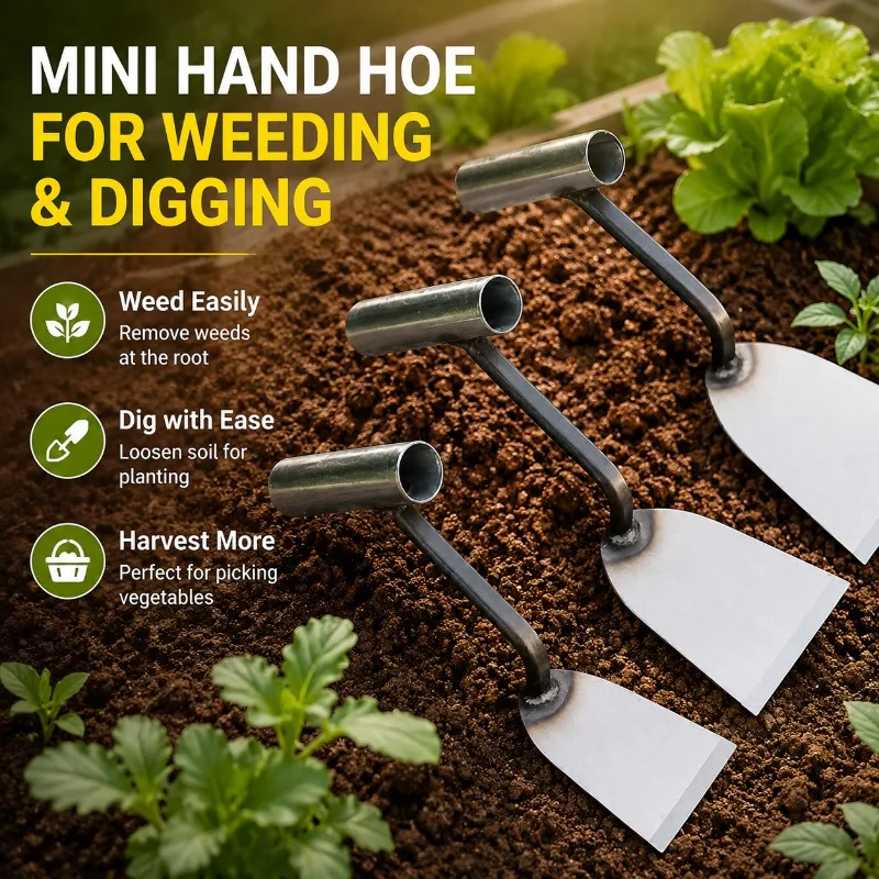 Manganese Steel Mini Hoe Portable Weeding Digging Tool Household Vegetable Gardening Outdoor Flower Planting Garlic Harvest Hand
Manganese Steel Mini Hoe Portable Weeding Digging Tool Household Vegetable Gardening Outdoor Flower Planting Garlic Harvest Hand