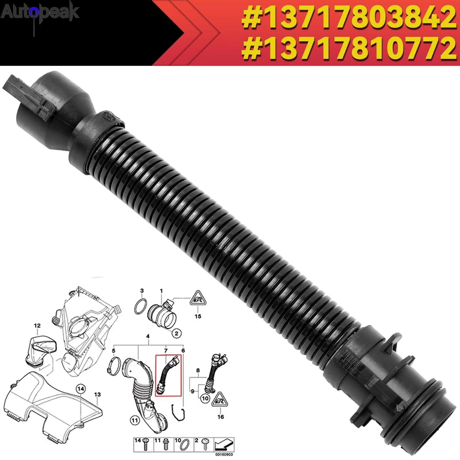 Air Filter Pipe Hose 13717803842 Fit For 1 3 4 5 6 7 X1 X3 X4 X5 X6 Series N47 N57 E81 E82 E87 E88 E90 E91 E92 E84 13717810772
Air Filter Pipe Hose 13717803842 Fit For 1 3 4 5 6 7 X1 X3 X4 X5 X6 Series N47 N57 E81 E82 E87 E88 E90 E91 E92 E84 13717810772
