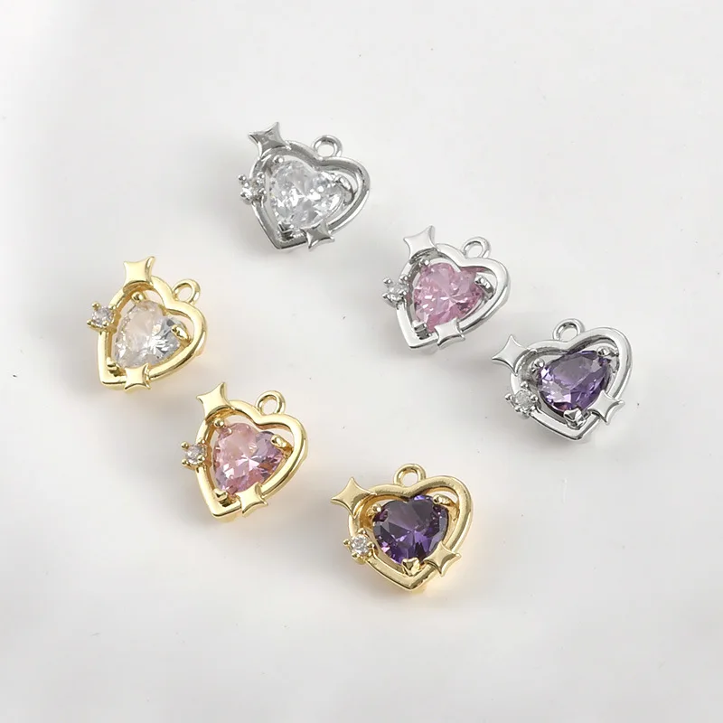 Copper Plated 14K Real Gold Color Zircon Inlaid Love Star Pendant DIY Handmade Bracelet Necklace Earrings Accessories Material
Copper Plated 14K Real Gold Color Zircon Inlaid Love Star Pendant DIY Handmade Bracelet Necklace Earrings Accessories Material