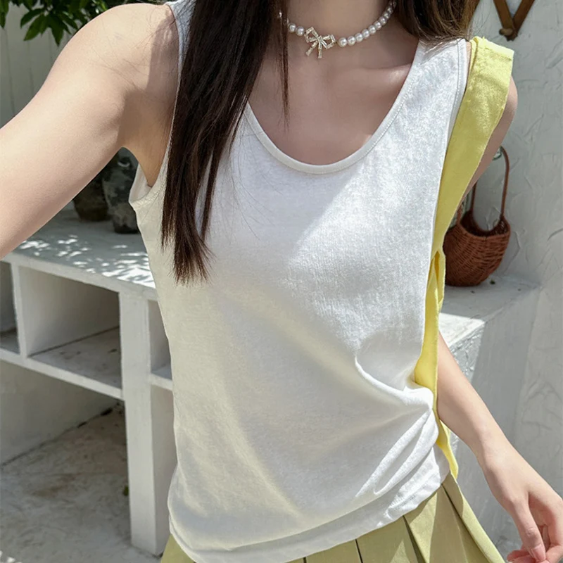 Korean Round Neck Loose Tank Tops Women 2025 All Match Solid Color Summer Vest Woman Basic Sleeveless Casual Tshirt Female
Korean Round Neck Loose Tank Tops Women 2025 All Match Solid Color Summer Vest Woman Basic Sleeveless Casual Tshirt Female
