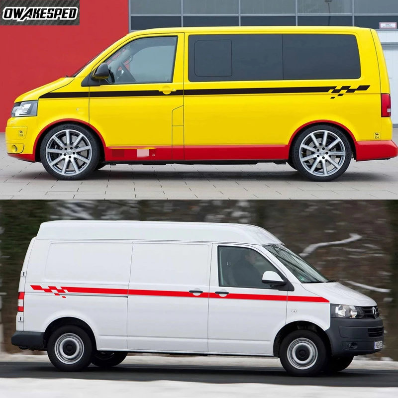 2PCS Car Stickers Side Racing Stripes Graphics Vinyl Decals For Volkswagen VW Transporter T4 T5 T6 Camper Van Auto Accessories
2PCS Car Stickers Side Racing Stripes Graphics Vinyl Decals For Volkswagen VW Transporter T4 T5 T6 Camper Van Auto Accessories