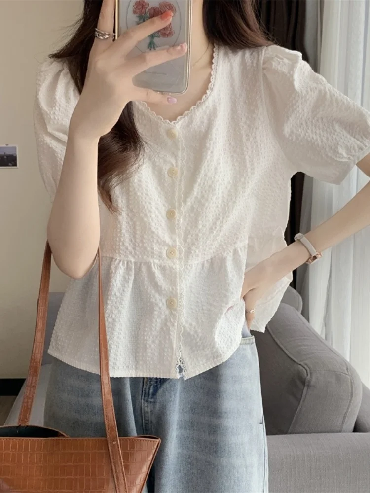 Ele ort Sve V-Ne irt Женский зимний высококачественный топ с застежкой на талии Bubble Sve Doll Top Удобный для кожи Дышащий
Ele ort Sve V-Ne irt Женский зимний высококачественный топ с застежкой на талии Bubble Sve Doll Top Удобный для кожи Дышащий