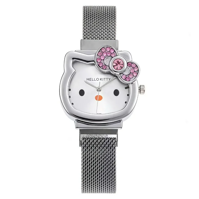 Hello Kitty Watch Cartoon Cute Fine Retro Metal Mesh Bands Magnetic Fine Fashion Rhinestone Watch Women Holiday Gift Wholesale
Hello Kitty Watch Cartoon Cute Fine Retro Metal Mesh Bands Magnetic Fine Fashion Rhinestone Watch Women Holiday Gift Wholesale