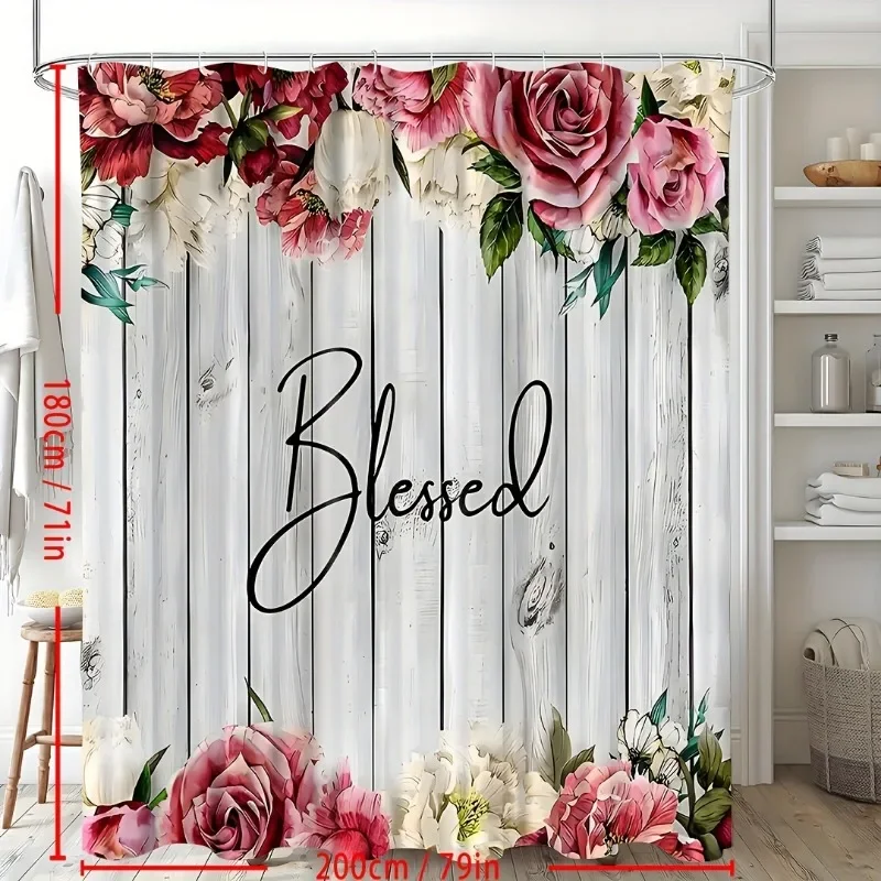 1 шт., занавеска для душа с цветами на белом фоне, водонепроницаемая занавеска для душа с 12 крючками, декор для ванной комнаты, наборы занавесок для душа
1 шт., занавеска для душа с цветами на белом фоне, водонепроницаемая занавеска для душа с 12 крючками, декор для ванной комнаты, наборы занавесок для душа