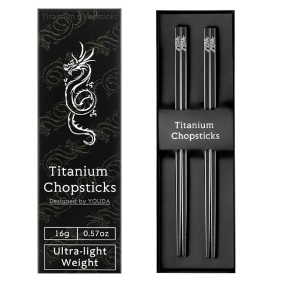 99.8 Pure TITANIUM Chopsticks Ultralight and Reusable Chopsticks for Camping, Home, Travel
99.8 Pure TITANIUM Chopsticks Ultralight and Reusable Chopsticks for Camping, Home, Travel