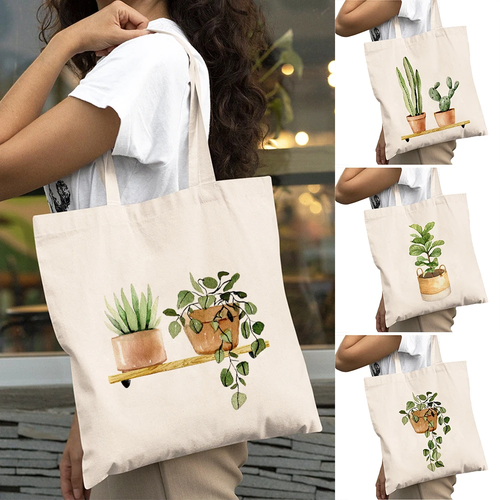 Casual Watercolor Cactus Lady Shopping Bags 40x45cm Green Plants Women Shopper Bag Big Capacity Girl Shoulder Tote Handbag
Casual Watercolor Cactus Lady Shopping Bags 40x45cm Green Plants Women Shopper Bag Big Capacity Girl Shoulder Tote Handbag