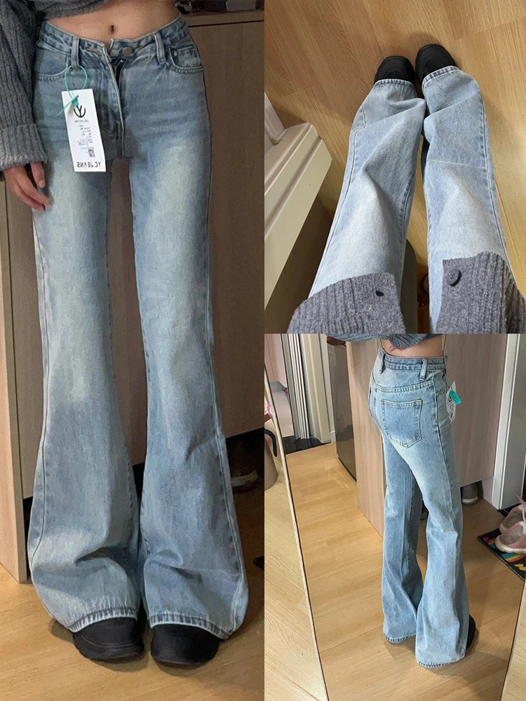 Retro Blue Flared Denim Jeans Women's Spring 2025 High Waist Slimming Loose Versatile Wide Leg Floor-Length Pants
Retro Blue Flared Denim Jeans Women's Spring 2025 High Waist Slimming Loose Versatile Wide Leg Floor-Length Pants