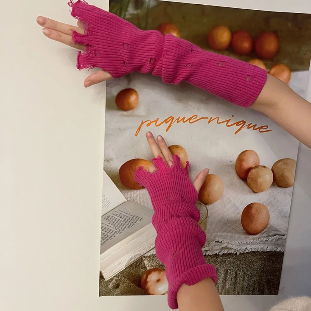 Elastic Subculture Gloves Wrist Cuffs Hollow out Y2K Fingerless Oversleeve Colorful Punk Ripped Knitted Sleeves Lolita
Elastic Subculture Gloves Wrist Cuffs Hollow out Y2K Fingerless Oversleeve Colorful Punk Ripped Knitted Sleeves Lolita