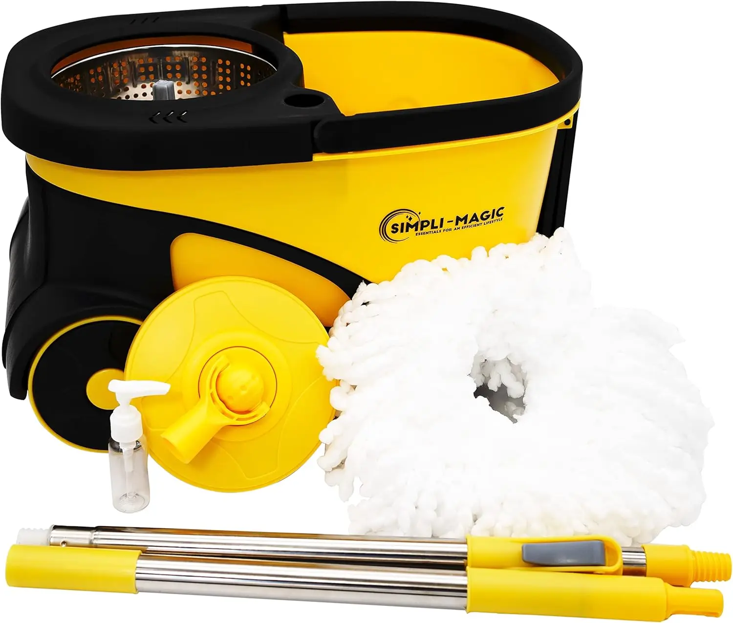 Deluxe Stainless Steel Rolling Spin Mop System with Replacement Microfiber Mop Heads Walkable with Wheels Suits All Floor Types
Deluxe Stainless Steel Rolling Spin Mop System with Replacement Microfiber Mop Heads Walkable with Wheels Suits All Floor Types