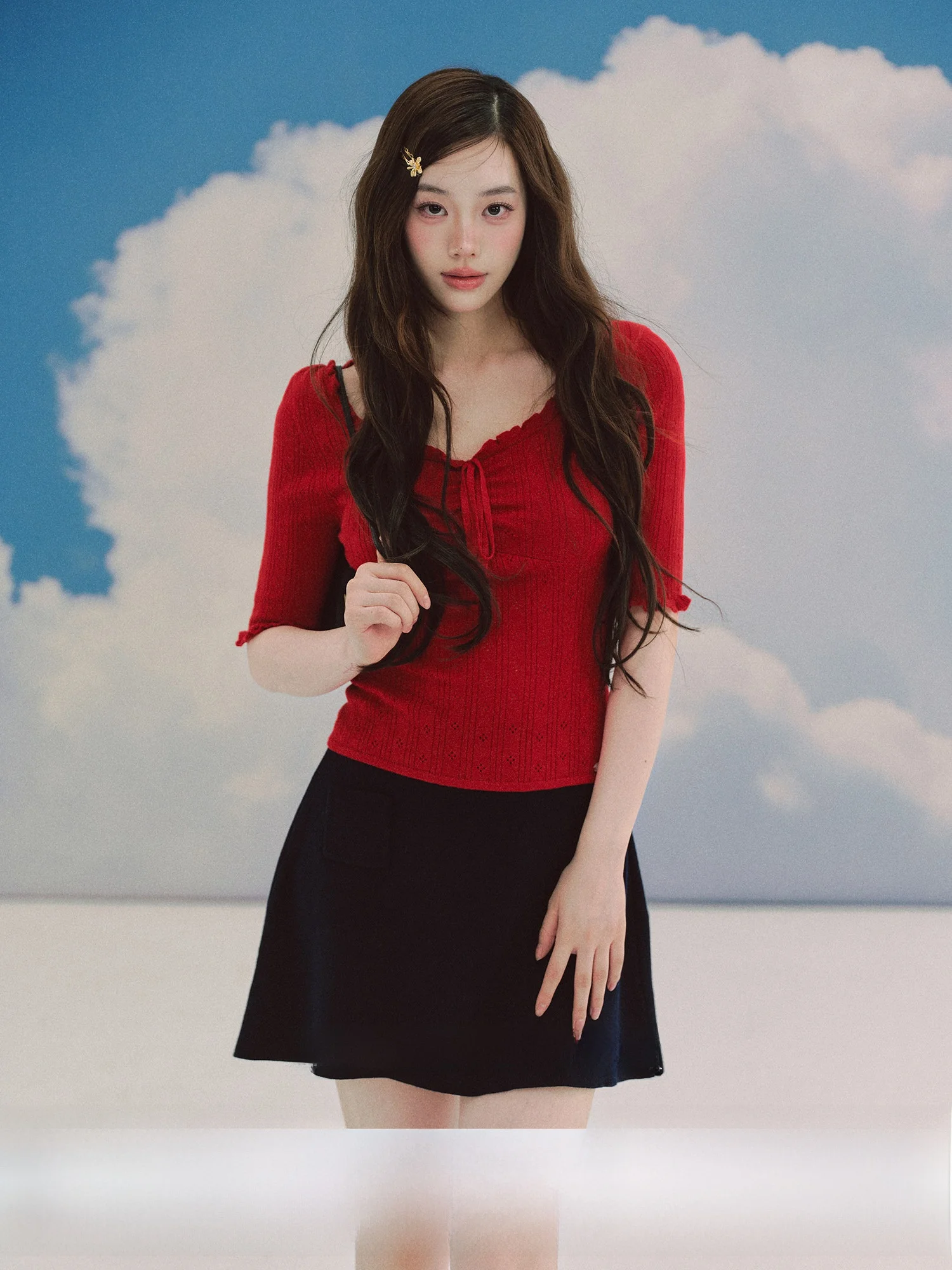 Monet Garden Pure Desire Sweet U-Neck Slim Fit Five-Quarter Sleeve Embroidered Hollow Knitted Sweater Girl's Spring Fashion
Monet Garden Pure Desire Sweet U-Neck Slim Fit Five-Quarter Sleeve Embroidered Hollow Knitted Sweater Girl's Spring Fashion