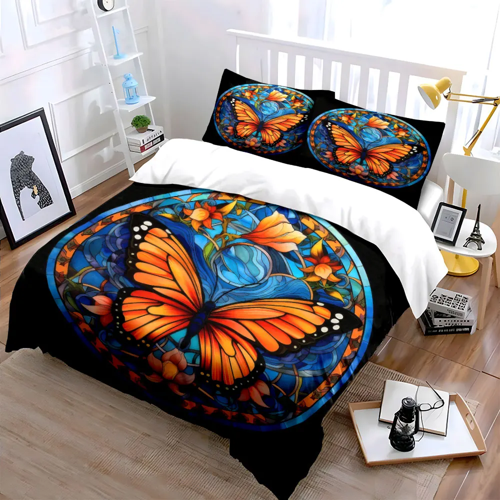 "Butterfly Stained Glass Art Set" Exquisite three-piece bedding set gift for kids and adults
"Butterfly Stained Glass Art Set" Exquisite three-piece bedding set gift for kids and adults
