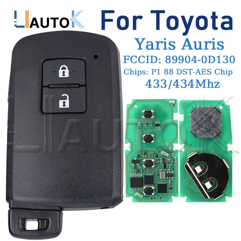 Автоматический умный дистанционный ключ от автомобиля для Toyota Yaris Auris, 2 кнопки BA7EQ P1 88 DST-AES чип, 433 МГц, дистанционный ключ 89904-0D130, запуск
Автоматический умный дистанционный ключ от автомобиля для Toyota Yaris Auris, 2 кнопки BA7EQ P1 88 DST-AES чип, 433 МГц, дистанционный ключ 89904-0D130, запуск