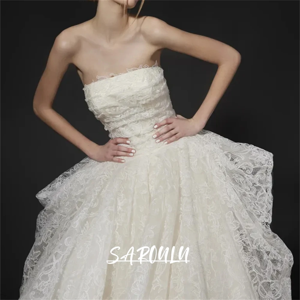 SAROULU Sweet Lace Wedding Dress for Bridal 2025 Strapless Long Bridal Gown Lace-up Back Women's Customized Wedding Dresses
SAROULU Sweet Lace Wedding Dress for Bridal 2025 Strapless Long Bridal Gown Lace-up Back Women's Customized Wedding Dresses