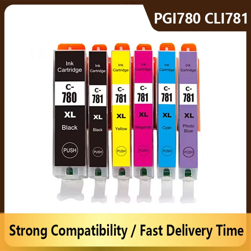 6PK Compatible PGI-780 CLI-781 PGI780 CLI781 780781 ink cartridge for canon PIXMA TR8570 TS8170 TS9170 TS8270 TS8370 Printer
6PK Compatible PGI-780 CLI-781 PGI780 CLI781 780781 ink cartridge for canon PIXMA TR8570 TS8170 TS9170 TS8270 TS8370 Printer