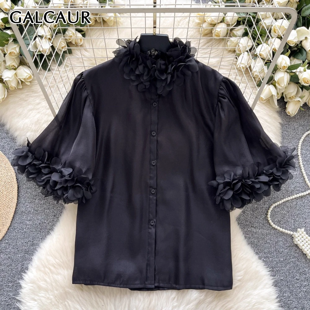 GALCAUR Solid Spliced Mesh Chic Shirt Female O Neck Flare Sleeve Loose Elegant Women's Shirts Fashion Summer Style New Clothing
GALCAUR Solid Spliced Mesh Chic Shirt Female O Neck Flare Sleeve Loose Elegant Women's Shirts Fashion Summer Style New Clothing