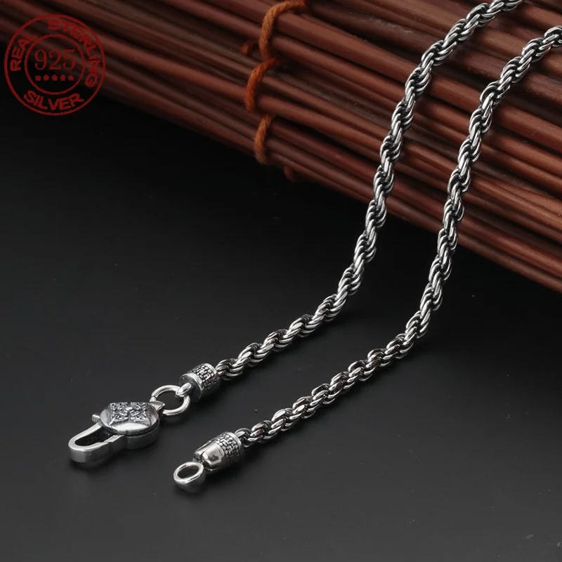 Винтажное ожерелье из серебра S925 пробы, модный браслет, плетеная вручную плетеная витая цепь, Индивидуальные ювелирные изделия для мужчин и женщин, подарки
Винтажное ожерелье из серебра S925 пробы, модный браслет, плетеная вручную плетеная витая цепь, Индивидуальные ювелирные изделия для мужчин и женщин, подарки