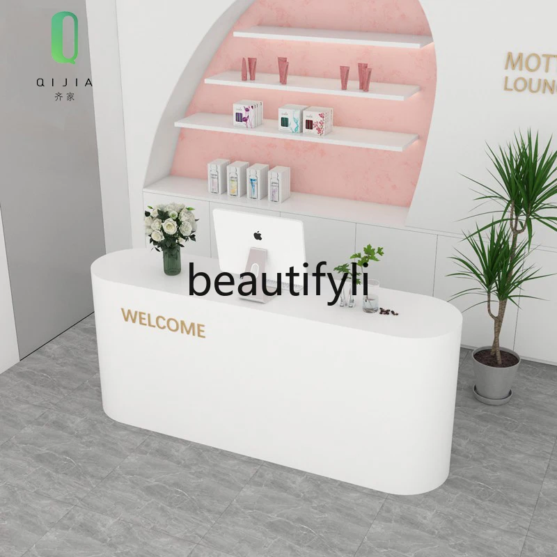 Minimalist Curved Clothing Store Cashier Desk Beauty Salon Nail Salon Front Desk Creative Company Reception Desk Customization
Minimalist Curved Clothing Store Cashier Desk Beauty Salon Nail Salon Front Desk Creative Company Reception Desk Customization