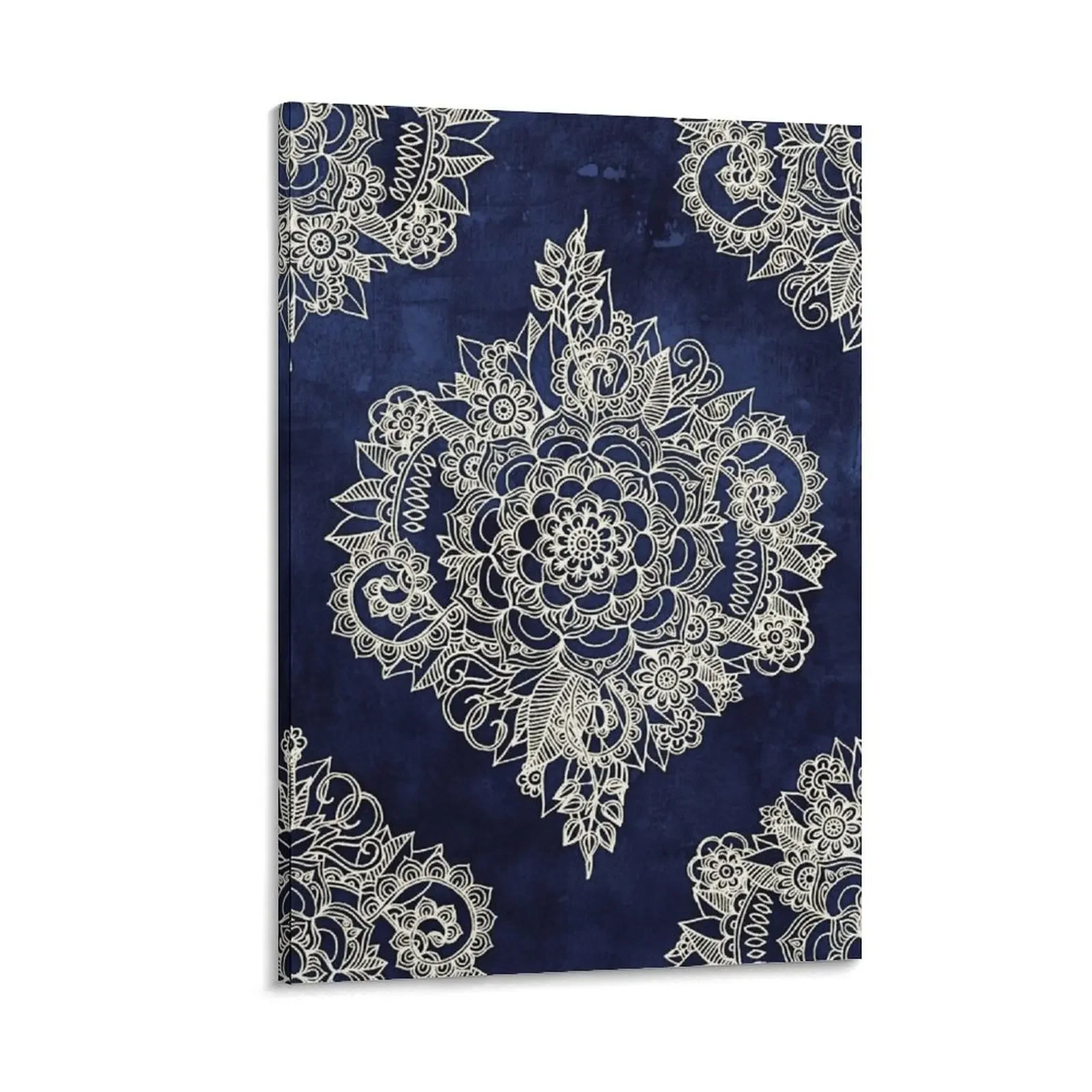 Cream Floral Moroccan Pattern on Deep Indigo Ink Canvas Painting vintage home decor interior paintings
Cream Floral Moroccan Pattern on Deep Indigo Ink Canvas Painting vintage home decor interior paintings