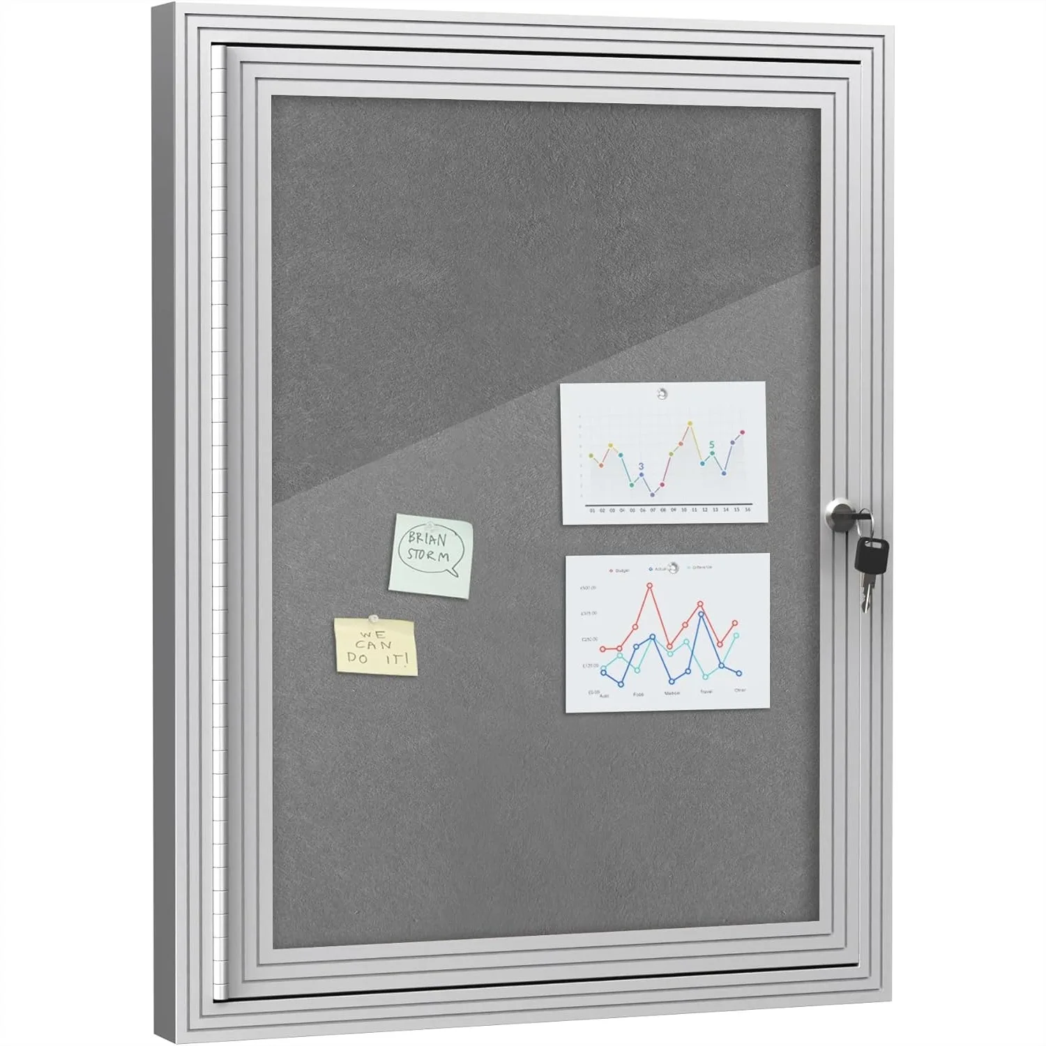 Enclosed Bulletin Board 26x20 Lockable Weather-Resistant Aluminum Cork Noticeboard for School Office
Enclosed Bulletin Board 26x20 Lockable Weather-Resistant Aluminum Cork Noticeboard for School Office