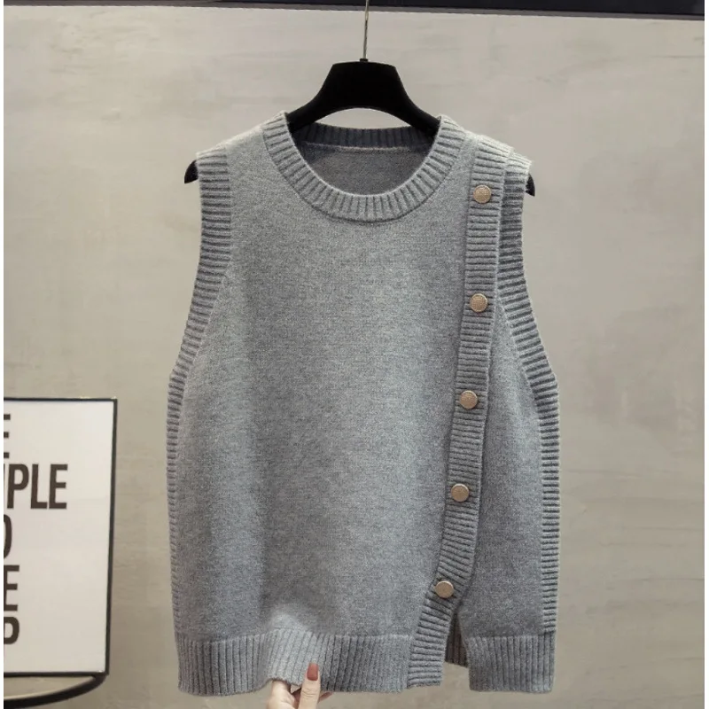 Round Neck Knitted Vest Women's 2025 Autumn and Winter New Korean Version Loose Outer Sweater Vest
Round Neck Knitted Vest Women's 2025 Autumn and Winter New Korean Version Loose Outer Sweater Vest