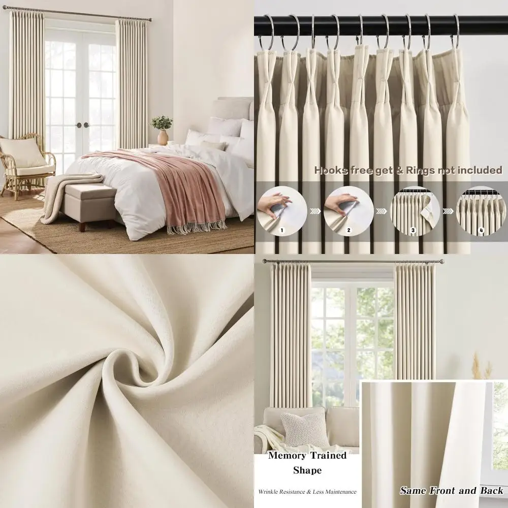 Noise-Reducing Cream Beige Pinch Pleat Drapes, 84, Set of 2 for Modern Windows (40x84)
Noise-Reducing Cream Beige Pinch Pleat Drapes, 84, Set of 2 for Modern Windows (40x84)