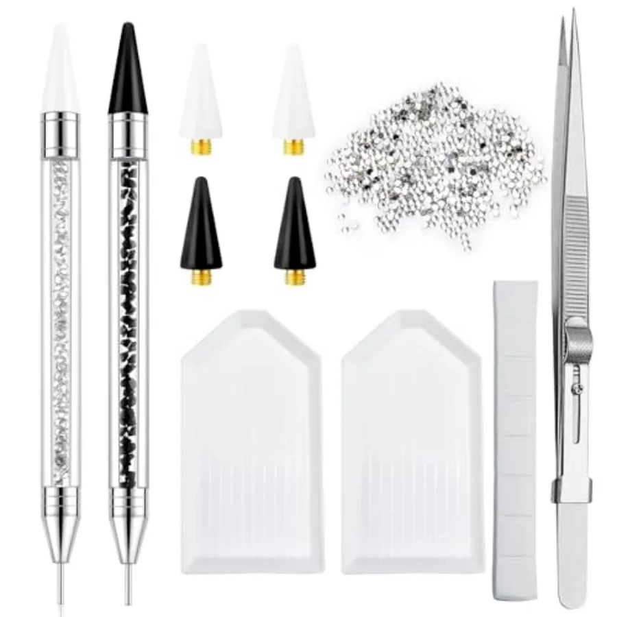 Rhinestone Picker Tool - 2pcs Dual-head Bedazzling Pen with 4 Wax Tips, 8pcs Clay, Adjustable Precision Tweezers, 1400pcs Rhine
Rhinestone Picker Tool - 2pcs Dual-head Bedazzling Pen with 4 Wax Tips, 8pcs Clay, Adjustable Precision Tweezers, 1400pcs Rhine
