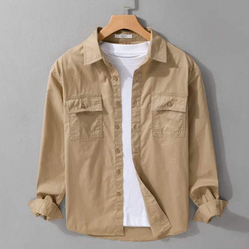 Korean Fashion Cargo Shirt Men Spring Fall Casual Pure Cotton Long Sleeve Shirts Man Lapel Double Pockets Tops Youth Slim Shirt
Korean Fashion Cargo Shirt Men Spring Fall Casual Pure Cotton Long Sleeve Shirts Man Lapel Double Pockets Tops Youth Slim Shirt