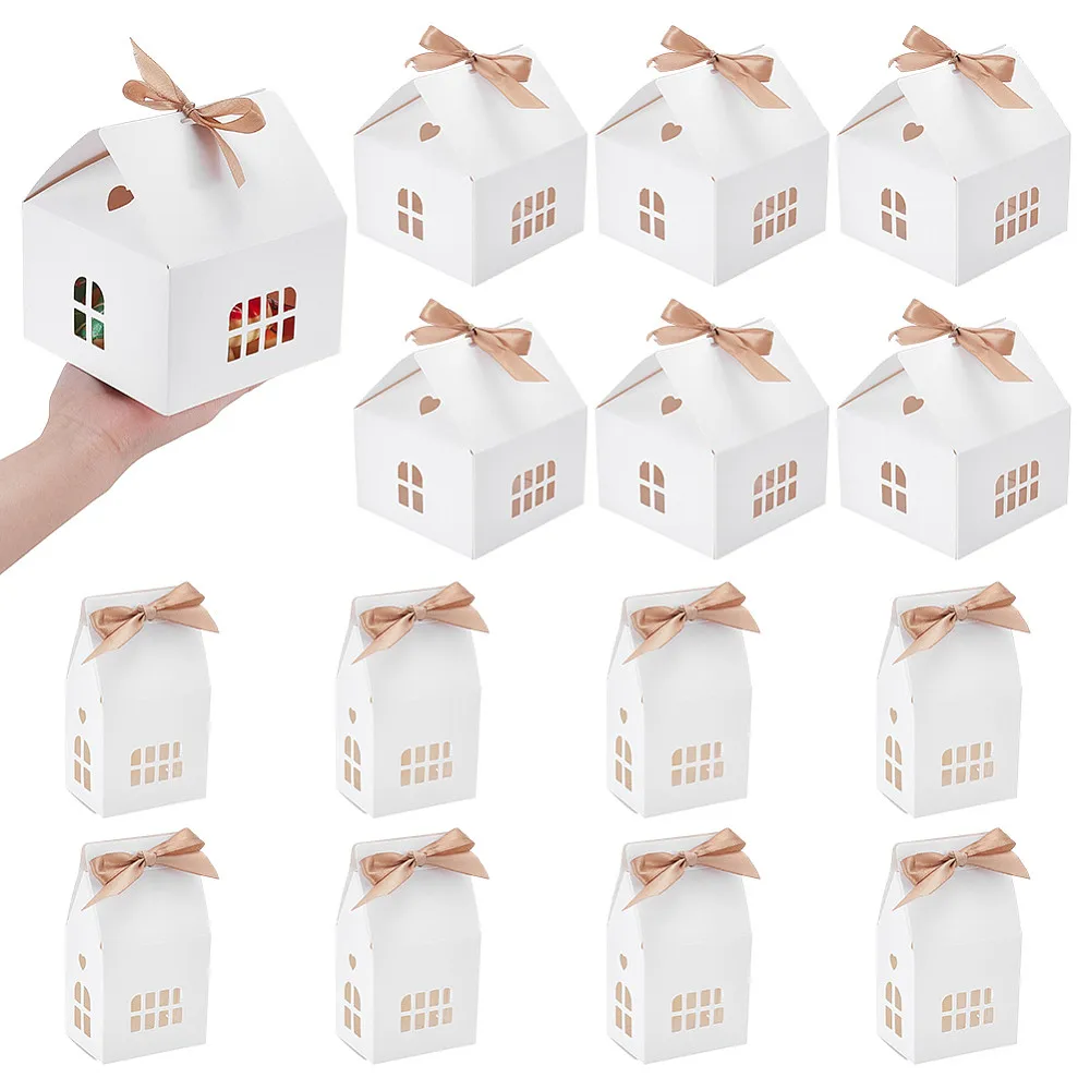 20 Bags 3 Styles House Shaped Kraft Paper Folding Gift Boxes with Hollow Window and Ribbon White 12.5x12.5x13.5cm
20 Bags 3 Styles House Shaped Kraft Paper Folding Gift Boxes with Hollow Window and Ribbon White 12.5x12.5x13.5cm