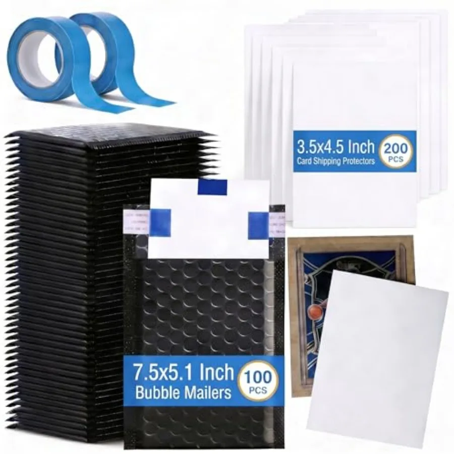 302 Pcs Collectible Cards Shipping Supplies Kit - Bubble Mailers with Heavy Duty Anti-Bend Cardboard Sheets Protector for Colle
302 Pcs Collectible Cards Shipping Supplies Kit - Bubble Mailers with Heavy Duty Anti-Bend Cardboard Sheets Protector for Colle